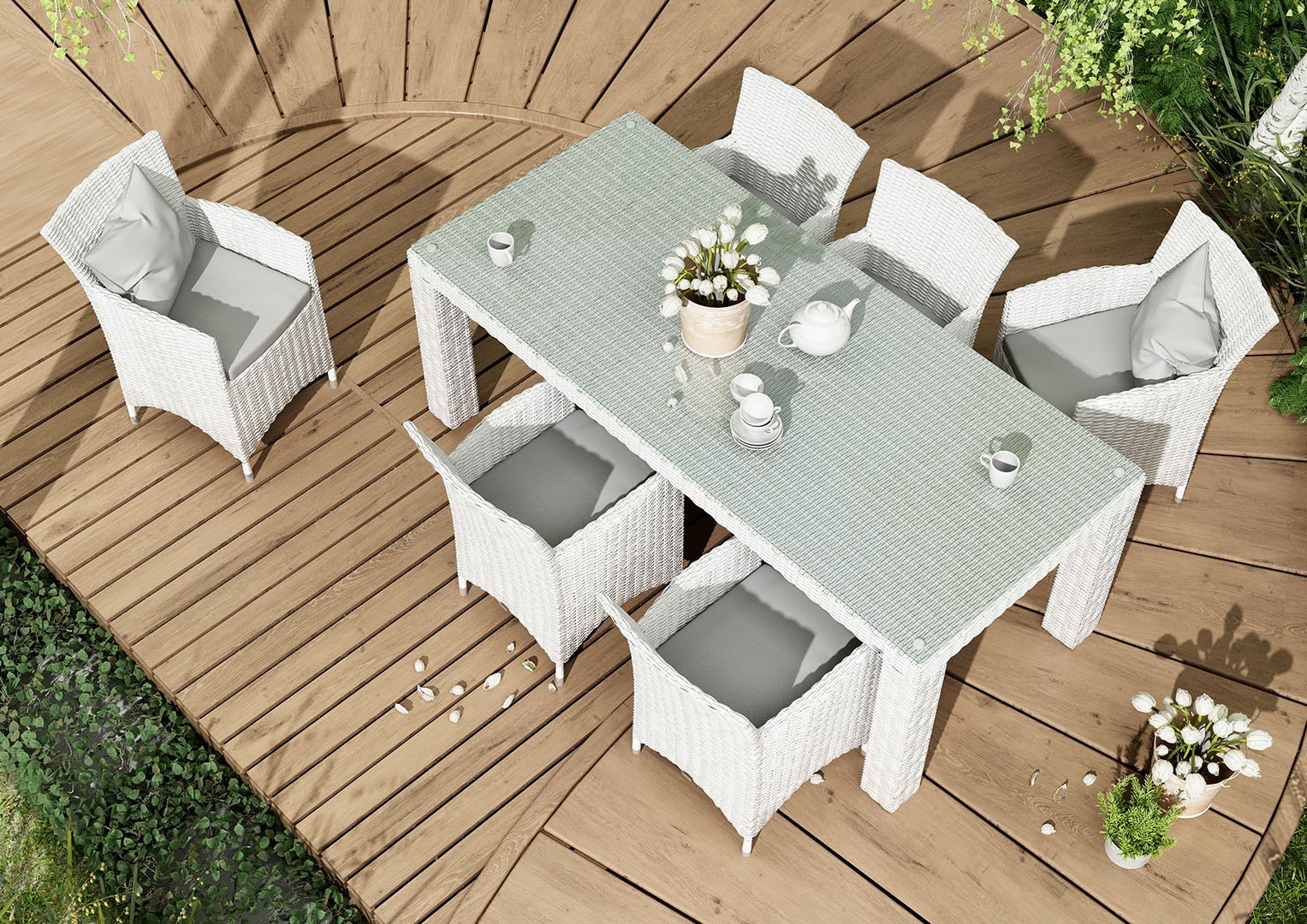 Stoły i krzesła ogrodowe RAPALLO ROYAL WHITE
